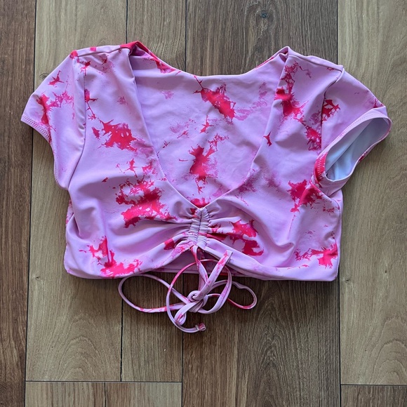 Other - Pink Tie-Dye Bathing Suit Crop Top